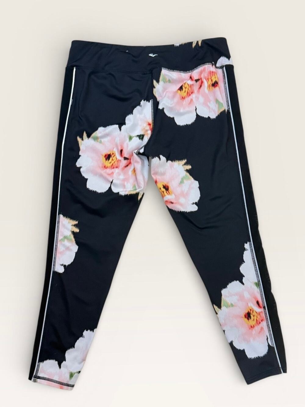 Everlast Black Floral Activewear Leggings, Size XL